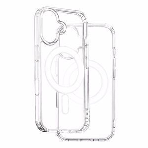 Anti Shock 1,5 mm Mag case for iPhone 16 Pro 6,3" transparent big hole + button