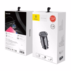 Baseus Grain automašīnas lādētājs 2x USB 5V 3,1A, melns