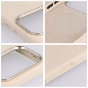 Maciņš priekš iPhone 16 PRO Forcell F-Protect Frame Premium saderīgs ar Magsafe antīki balts