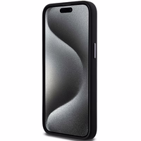 DKNY Šķidrs silikona metāla logotips viedtālruņa apvalks iPhone 15 Pro Max - melns