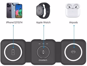 Wireless Magnetic Charging Stand CHOETECH, 15W, 3-in-1