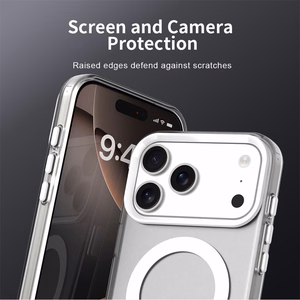 Balts magnētisks hibrīda vāciņš iPhone 18 Pro / 17 Pro, izturīgs pret kritieniem