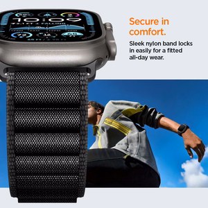 SPIGEN WBF1 РЕМЕШОК APPLE WATCH 6 / 7 / 8 / 9 / 10 / SE / ULTRA 1 / 2 (44 / 45 / 46 / 49 MM) ЧЕРНЫЙ