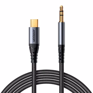 Joyroom Audio Transfer Series SY-A07 mini ligzdas 3.5 mm / USB-C kabelis 1.2 m - melns