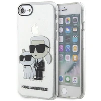 Karl Lagerfeld KLHCI8HNKCTGT iPhone 7/8/ SE 2020 / SE 2022 caurspīdīgs cietais apvalks Gliter Karl&Choupette