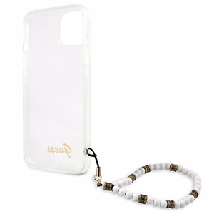 Guess GUHCP13SKPSWH iPhone 13 mini 5.4" Caurspīdīgs cietais apvalks Baltais Pērle