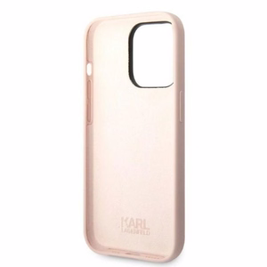 Karl Lagerfeld KLHCP14LSNIKBCP iPhone 14 Pro 6.1" cietais viedtālruņa apvalks rozā/rozā Silikona Ikonik