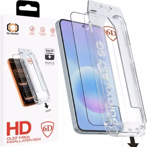 Tel Protect Dust-Free Easy Fit Full Glue 6D rūdīts stikls priekš Samsung Galaxy A56/A57 5G melns
