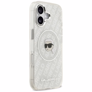 Karl Lagerfeld IML Karl Head Logotips Magnētiskais viedtālruņa apvalks iPhone 17 - pelēks