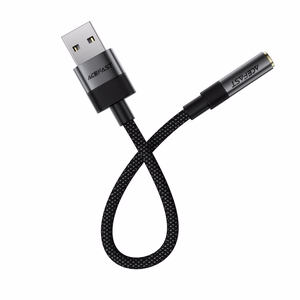 Acefast J13 USB-A uz 3.5mm mini jack adapteris - melns