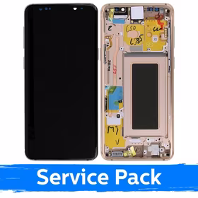 LCD Displejs Saderīgs ar Samsung G960 S9 Ar Frame / Sunrise Zeltains / (Service Pack)
