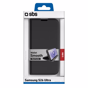 SBS Maks Smooth Maciņš for Samsung Galaxy S26 Ultra with Atlokāms Maciņš - melns
