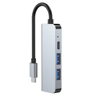 HUB Tech-Protect V2 4in1 USB-C - USB-A 3.0 / USB-A 2.0 / USB-C / HDMI - pelēks