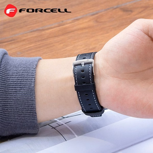FORCELL F-DESIGN FS21 ekoloģiskās ādas siksniņa SAMSUNG pulkstenim 20 mm melna