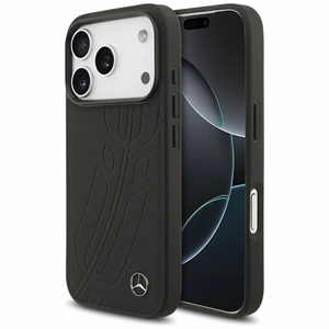 Mercedes Ādas Liels Laurel Lapu Magnētiskais Viedtālruņa apvalks iPhone 17 Pro - Melns