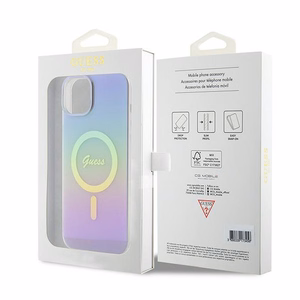Guess GUHMP15SHITSU iPhone 15 6.1" violets/violets cietais apvalks IML Iridescent MagSafe