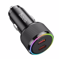 Automobiļa lādētājs Hoco 2 x USB C QC PD 50W NZ14B melns