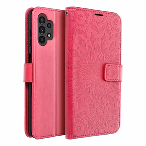MEZZO Grāmatas tipa viedtālruņa apvalks SAMSUNG A13 4G mandala purpursarkana