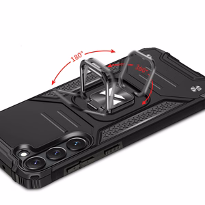 Wozinsky Ring Armor viedtālruņa apvalks Samsung Galaxy S23 bruņu apvalks ar magnētisku turētāju un gredzenu melns