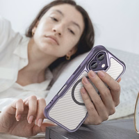 Viedtālruņa apvalks Magnētiskais silikona Līderu sērija iPhone 16 Plus (m) - violets