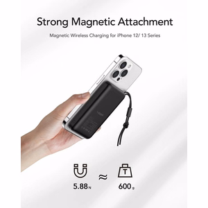 Внешний аккумулятор совместимый с MagSafe Veger MagOn (VP1151 / W1151) PD QC3.0 2A 20W 10000 mAh с беспроводной зарядкой чёрный