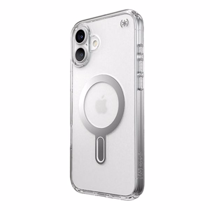 Speck Presidio Perfect-Clear vāciņš ar MagSafe un ClickLock iPhone 16 Plus tālrunim, Clear/Chrome