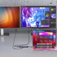 USB-C 6 in 1 Hub Wozinsky WHBC10Y4S daudzfunkcionāls, alumīnijs, ar 25 cm kabeli - pelēks