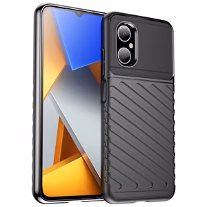 Thunder viedtālruņa apvalks Xiaomi Poco M4 5G silikona bruņu apvalks melns