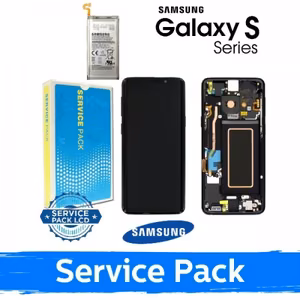 LCD displejs saderīgs ar Samsung G960 S9 ar rāmi / Midnight Black / (Service Pack) + AR AKUMULATORU