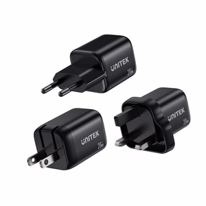 Unitek GaN tīkla lādētājs USB-A un USB-C 20W melns