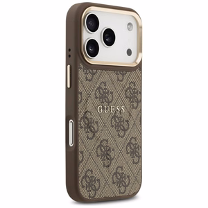 Guess Чехол для iPhone 17 Pro совместимый с MagSafe GUHMP17LP4MSEGCW (PU 4G W/ Classic) коричневый