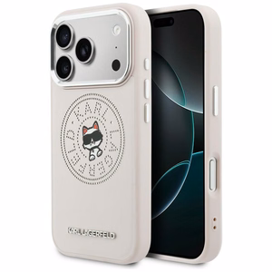 Karl Lagerfeld Point & Choupette Sketch MagSafe Maciņš for iPhone 17 Pro Max - rozā