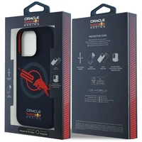 RED BULL viedtālruņa apvalks IPHONE 16 Pro Max saderīgs ar MagSafe RBHMP16X24SIOLVR (Silikona ORBR20 logotips sarkana apmale) tumši zila
