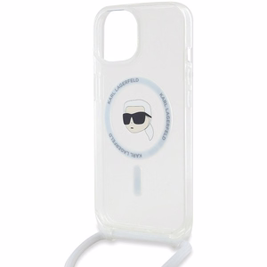 Karl Lagerfeld Crossbody IML Karl Head Magnētiskais viedtālruņa apvalks iPhone 15 / 14 / 13 – caurspīdīgs