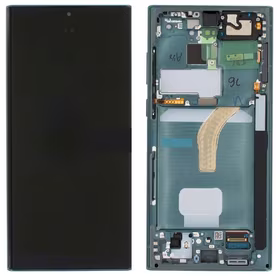 LCD screen Samsung S908 S22 Ultra ar touch screen un frame Zaļš original (service pack)