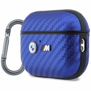 BMW M Carbon maciņš ar metāla logotipu AirPods Pro 3, gaiši zils