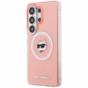Karl Lagerfeld maciņš IML Repeated Choupette MagSafe priekš Samsung Galaxy S26 Ultra rozā