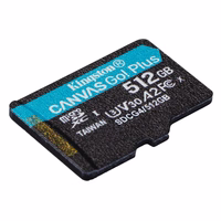 Kingston atmiņas karte 512GB microSDXC Canvas Go Plus Gen4 200MB/s A2 U3 V30