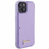 Guess Sequin Script Metal viedtālruņa apvalks iPhone 15 - violeta
