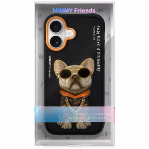 Nimmy Glasses Cool Dog viedtālruņa apvalks iPhone 17 - melns