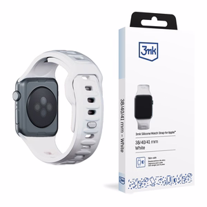 3mk silikona siksniņa Apple Watch, 38/40/41/42 mm, balts, mazais izmērs