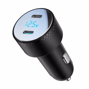 Automašīnas lādētājs Joyroom „JR-CCD02" melns 70W (2xUSB-C) ar LED ekrānu