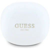 Bezvadu austiņas TWS Guess Flat Classic Logo Galvanizēts balts