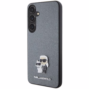 Karl Lagerfeld KLHCS24MPSAKCMPG S24+ S926 cietais apvalks pelēks/pelēks Saffiano Karl & Choupette Metal Pin
