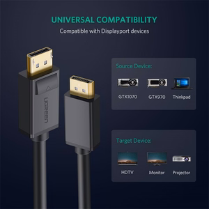 Ugreen 10211 DisplayPort kabelis 1 m Melns