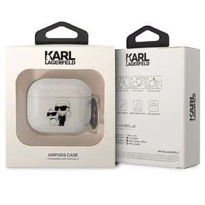 Karl Lagerfeld KLA3HNKCTGT чехол Airpods 3 прозрачный Gliter Karl&Choupette