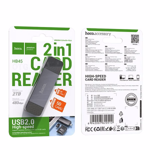 Memory card reader Hoco HB45 USB-C/USB-A 2-in-1 USB2.0 grey