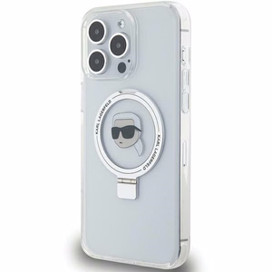 Karl Lagerfeld KLHMP15XHMRSKHH iPhone 15 Pro Max 6.7" balts ar statīvu Viedtālruņa apvalks Karl Head MagSafe