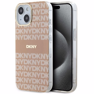 DKNY IML mono un svītru magnētiskais viedtālruņa apvalks iPhone 15 / 14 / 13 - rozā