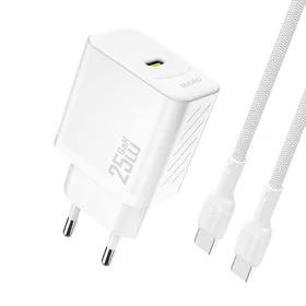 Dudao A27CEU PD 25W GaN SB-C Wall Charger with USB-C Cable - White